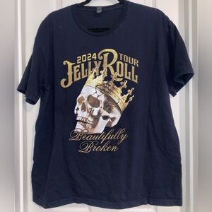 Black Jelly Roll Tour T-Shirt with Skull Design
